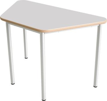 MILA Tisch 3 HPL, trapezförmig, Seite 120 cm, Tischhöhe 58 cm - HPL grau